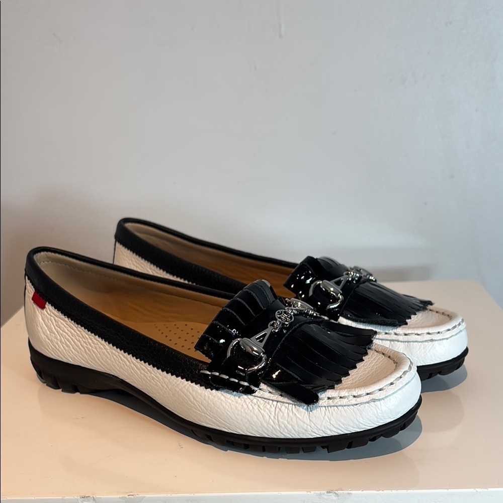 MARC JOSEPH NEW YORK Womens Golf Leather white/black Lexington Shoe size 6 NWOB